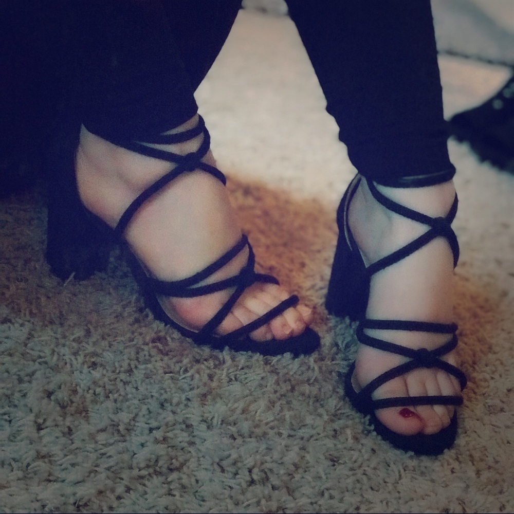 Deep Blue Chunky Heels